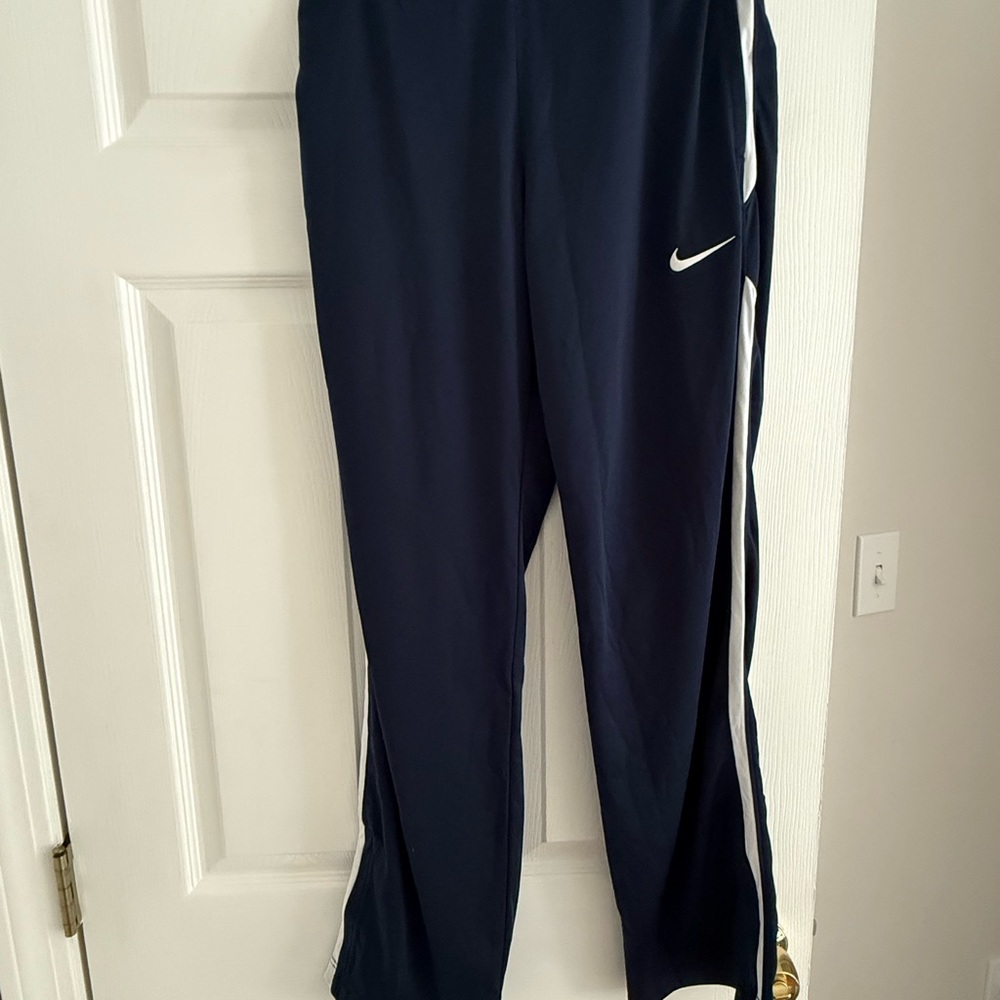 Nike Dark Blue Athletic Pants with White Accents